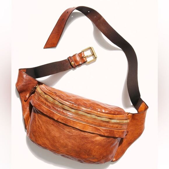 Campomaggi x Free People Brato Leather Belt/Sling Bag in True Cognac - Picture 1 of 12